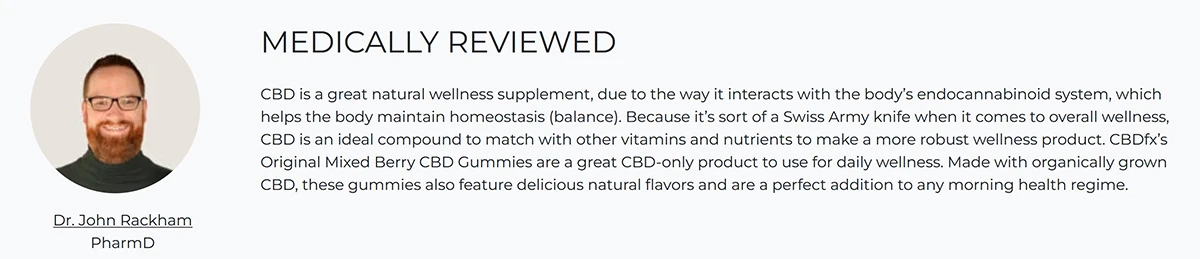 CBDfx Full Spectrum CBD Gummies Mixed Berry Medical Review