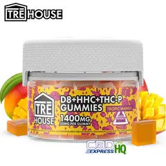 TRE House CBD Gummies + D8 + HHC + THCP – Tropic Mango, Size: 40ct