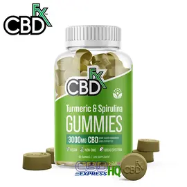 CBDfx CBD Gummies with Turmeric and Spirulina 1500mg-3000mg, Gummy Strength: 3000mg