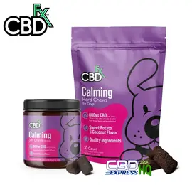 CBDfx CBD Dog Treats: Calming Chews 600mg, Chew Type: Hard Chews