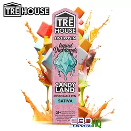 TRE House Live Rosin Liquid Diamonds Vape Pen + D8 + D9 + D10 + HHC + THCP – Candyland – Sativa – 2g
