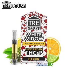 TRE House Live Resin Delta 8 + THC-P Vape Cartridge – White Widow – Hybrid 1g