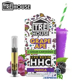 TRE House Live Resin HHC Vape Cartridge – Grape Ape – Indica 1g