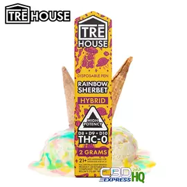 TRE House Delta-8 Vape Pen + D9 + D10 + THCP – Rainbow Sherbet – Hybrid 2g