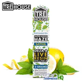 TRE House Live Resin Delta 8 Vape Pen + D10 + THCP – Super Lemon Haze – Sativa Disposable 2g