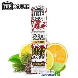 TRE House Live Resin Delta 8 Vape Pen + D10 + THCP – White Widow – Hybrid Disposable High Potency 2g