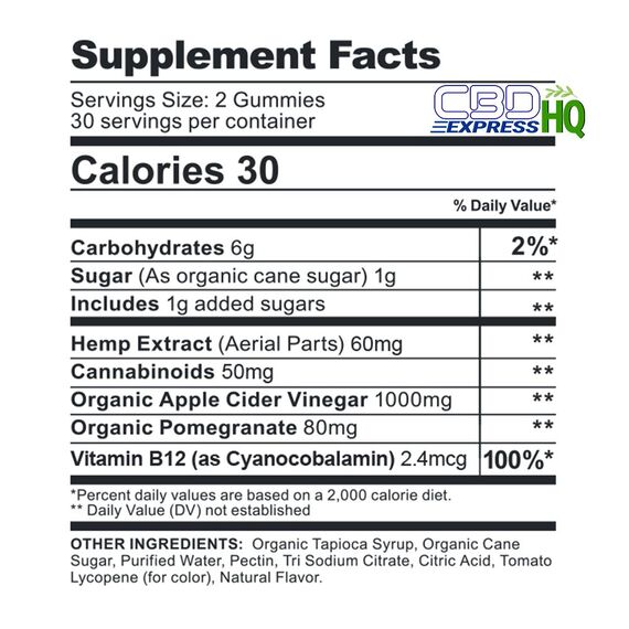 CBDfx CBD Gummies With Apple Cider Vinegar 1500mg, 2 image