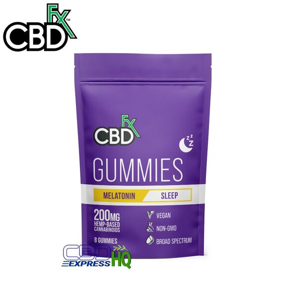 CBDfx CBD Gummies For Sleep With Melatonin 8ct Pouch 200mg