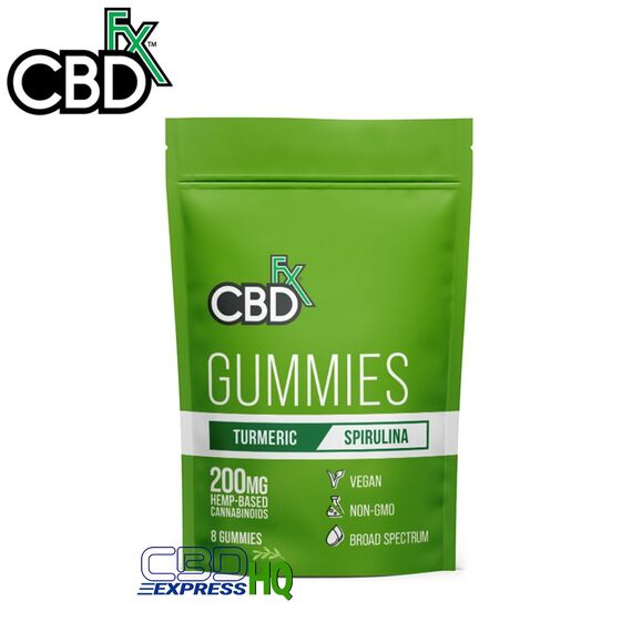 CBDfx CBD Gummies with Turmeric and Spirulina 8ct Pouch 200mg
