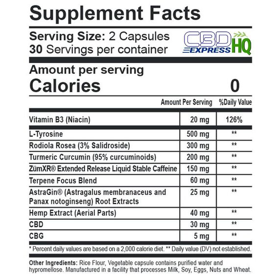 CBDfx CBD + CBG Morning AM Capsules, 2 image