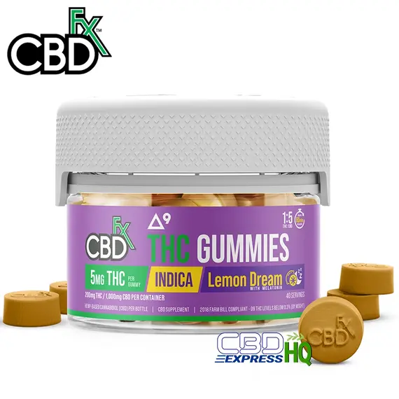 CBDfx Full Spectrum CBD + Delta-9 Gummies - Lemon Dream Indica 5mg 40ct, Gummy Strength: 5mg D9, Size: 40ct, 2 image
