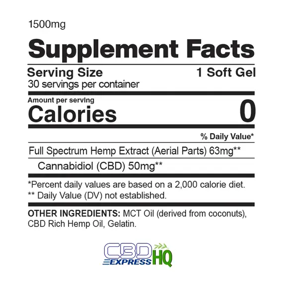 CBDfx Full Spectrum CBD Capsules 1500mg, Capsule Strength: 1500mg, 3 image