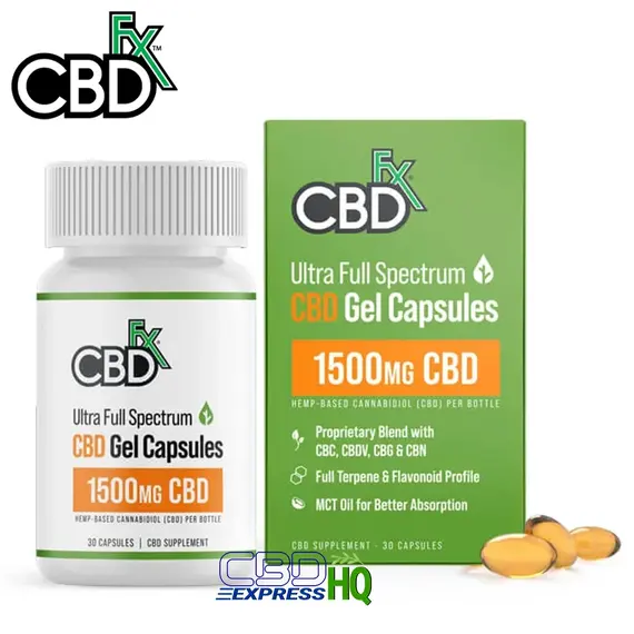 CBDfx Full Spectrum CBD Capsules 1500mg SUPER SALE, Capsule Strength: 1500mg