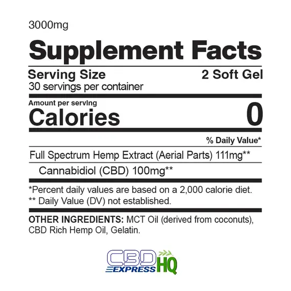 CBDfx Full Spectrum CBD Capsules 3000mg, Capsule Strength: 3000mg, 3 image