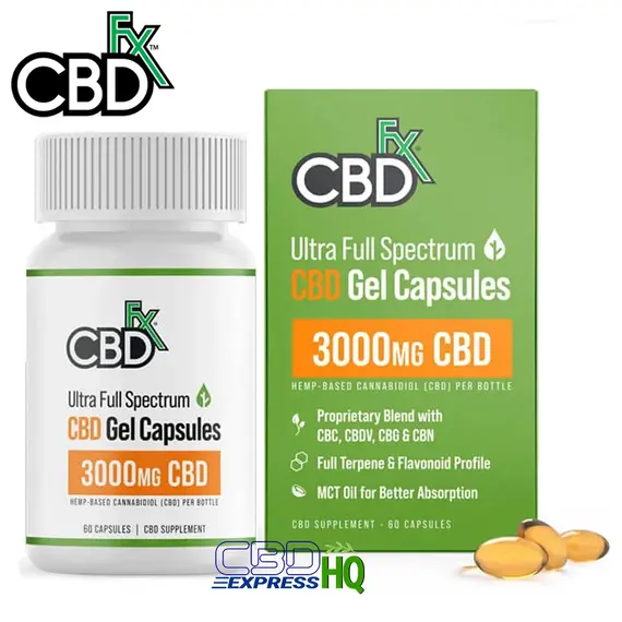 CBDfx Full Spectrum CBD Capsules 3000mg, Capsule Strength: 3000mg