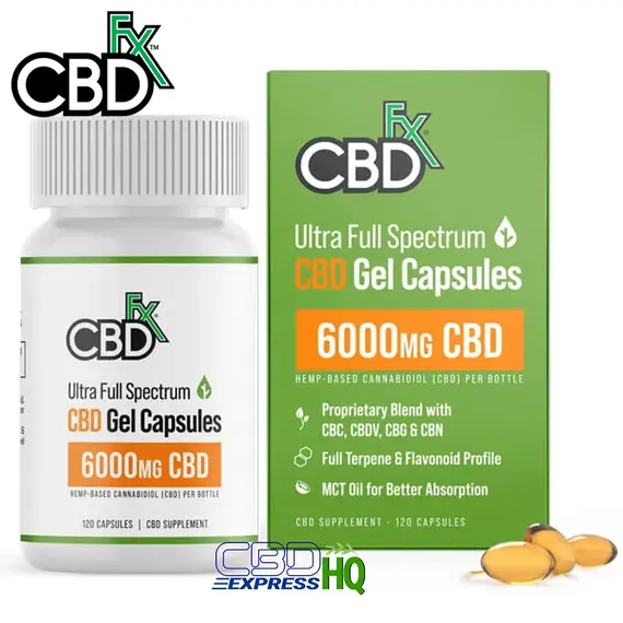 CBDfx Full Spectrum CBD Capsules 6000mg, Capsule Strength: 6000mg