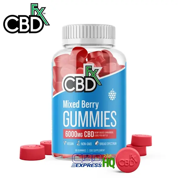 CBDfx CBD Gummies Mixed Berry Original 6000mg, Gummy Strength: 6000mg