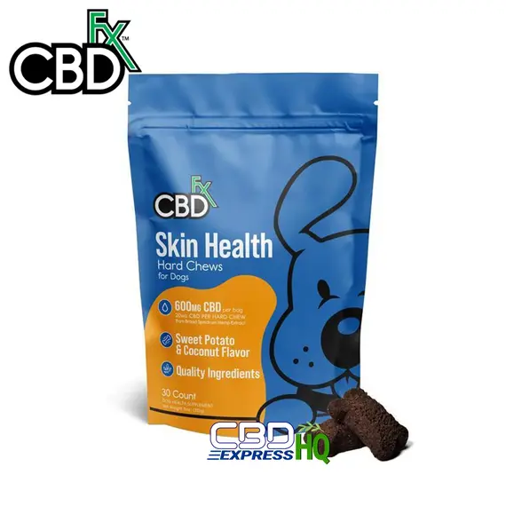 CBDfx CBD Dog Treats: Skin Health Hard Chews 600mg, Chew Type: Hard Chews, 2 image