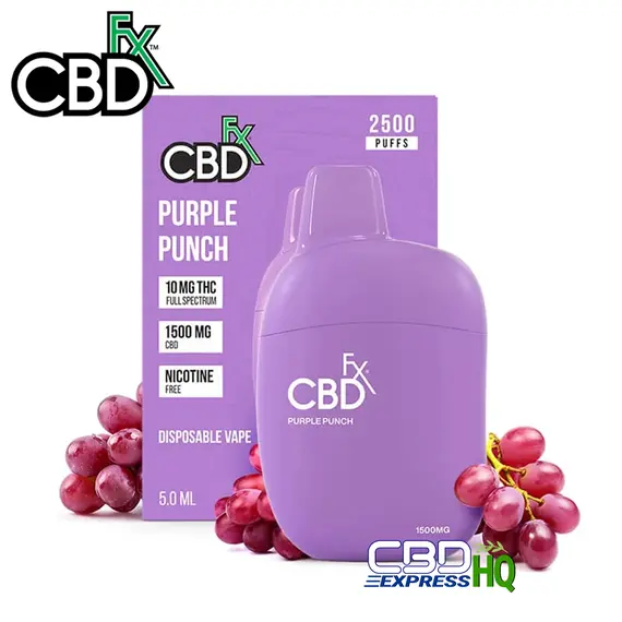 CBDfx Full Spectrum CBD Delta-9 Vape Pen - Purple Punch Indica 1500mg