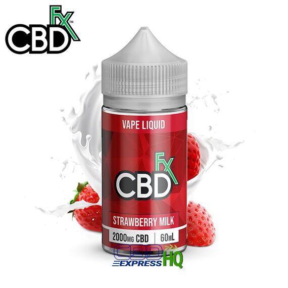 CBDfx Strawberry Milk CBD Vape Juice 2000mg, Vape Juice Strength: 2000mg